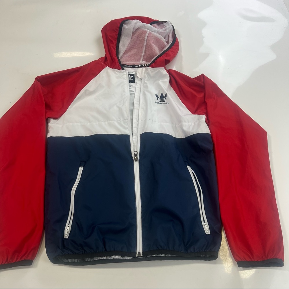 adidas men’s red blue windbreaker XS m149-2 - Picture 1 of 4